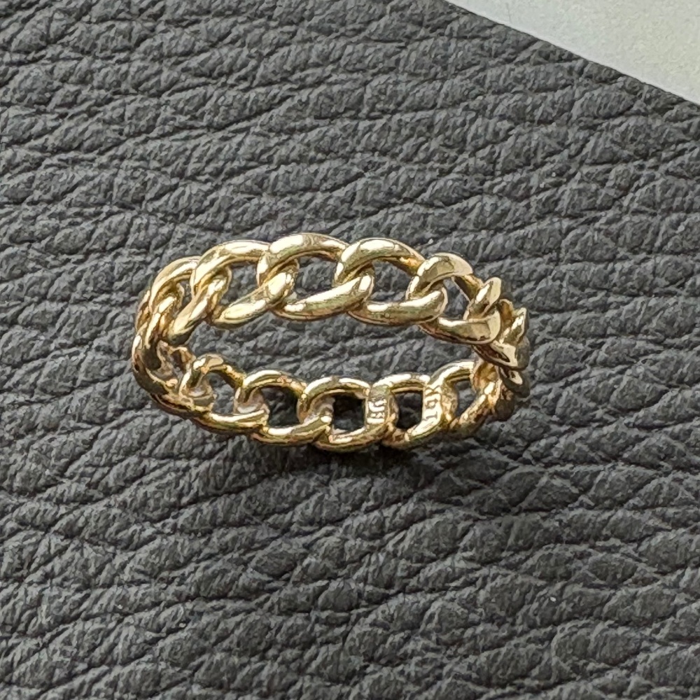 Babygold solid 14k Cuban Curb chain ring size 7.5